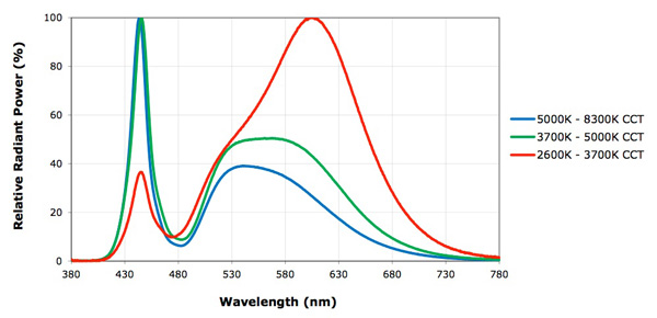 Cree white LEDs of varying CCT